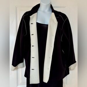 Teddi Black and Cream Women's Jacket 2X